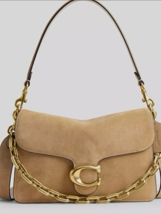 Coach Handbags - NWT Coach Suede Chain Tabby Shoulder Bag in Sand